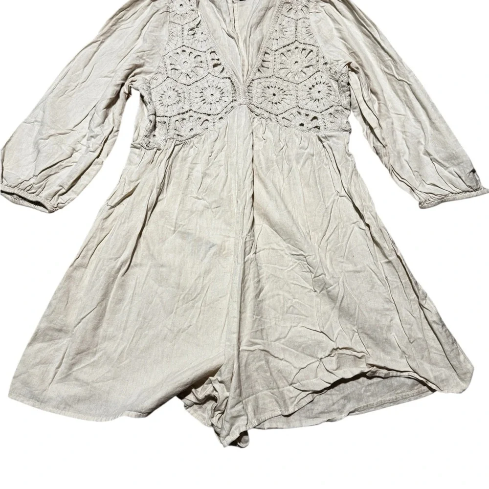 Zara Boho Crochet Babydoll Romper - Picture 3 of 9